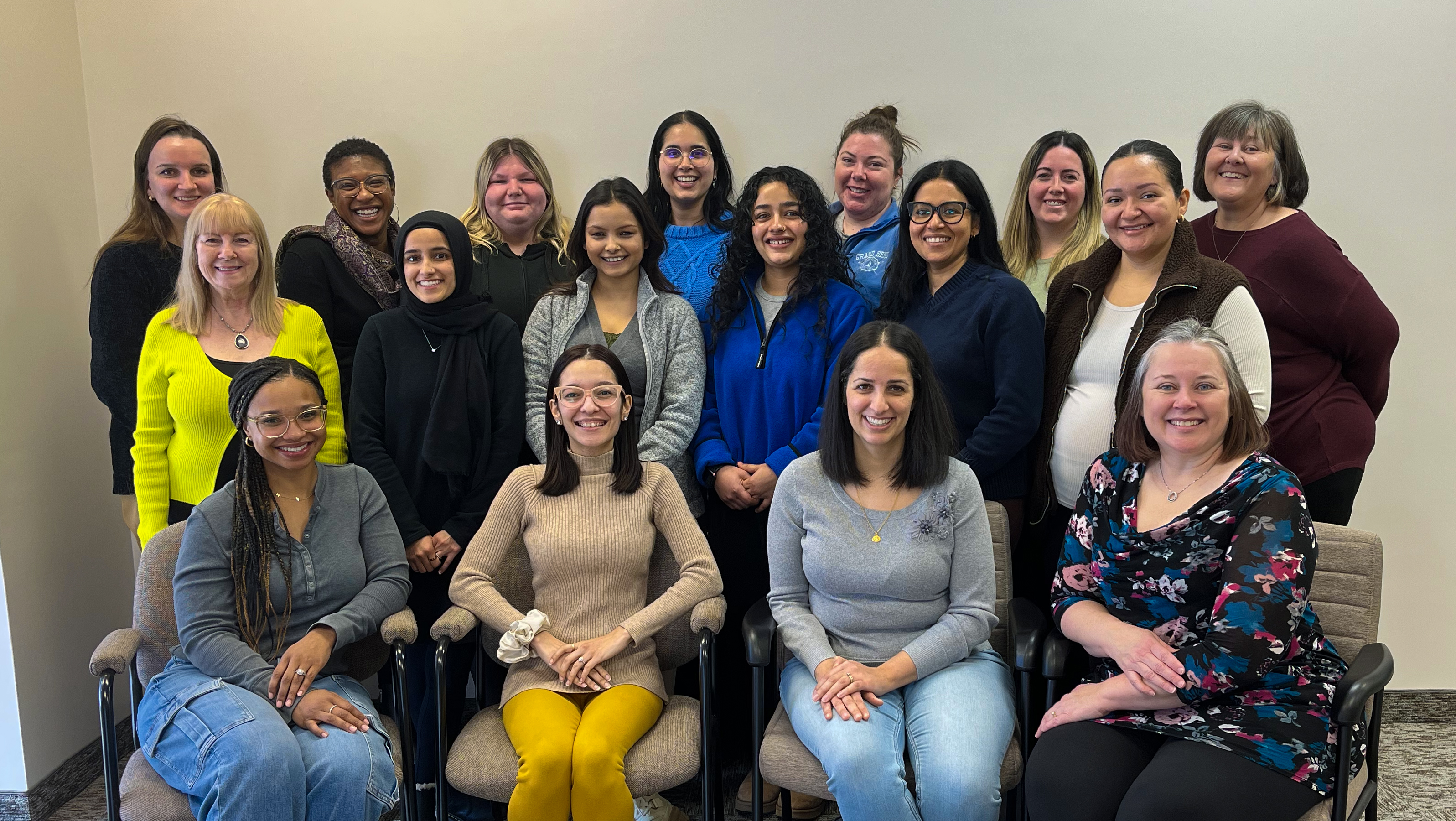 Diverse group of students smiling