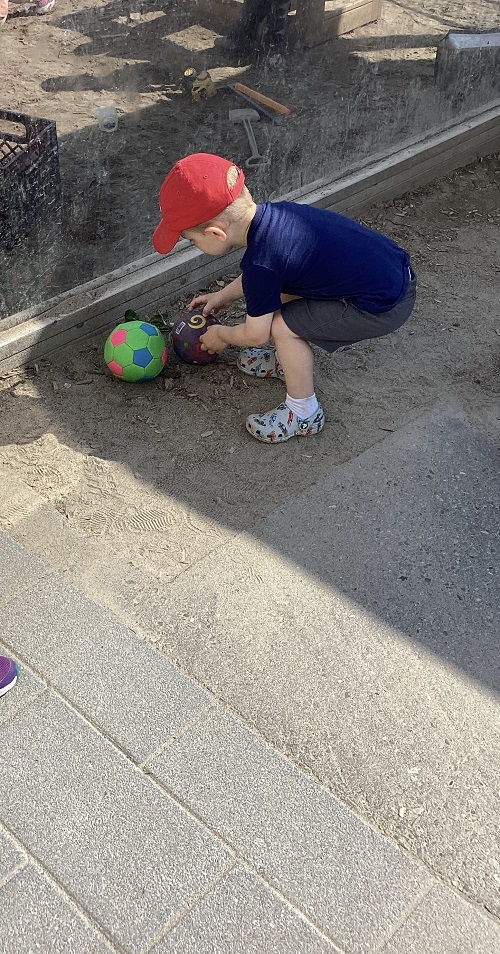 A child exploring the playground.