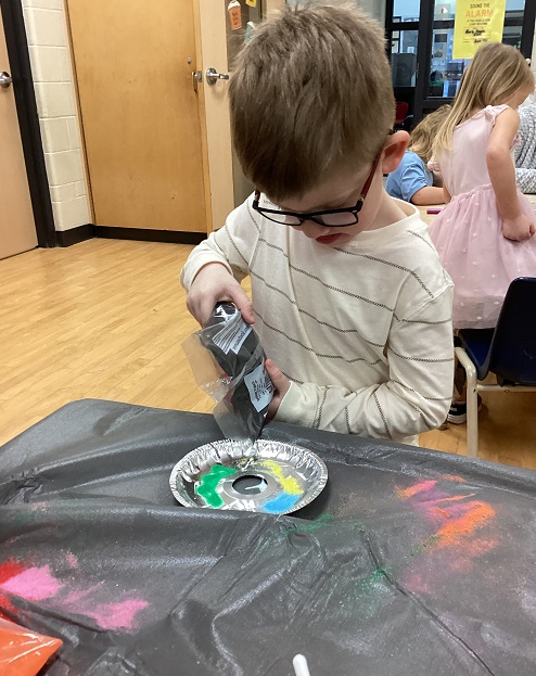 Child doing a craft