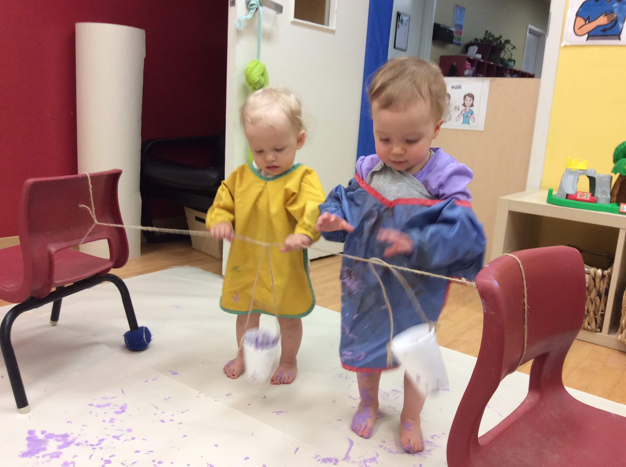 swinging styrofoam cup