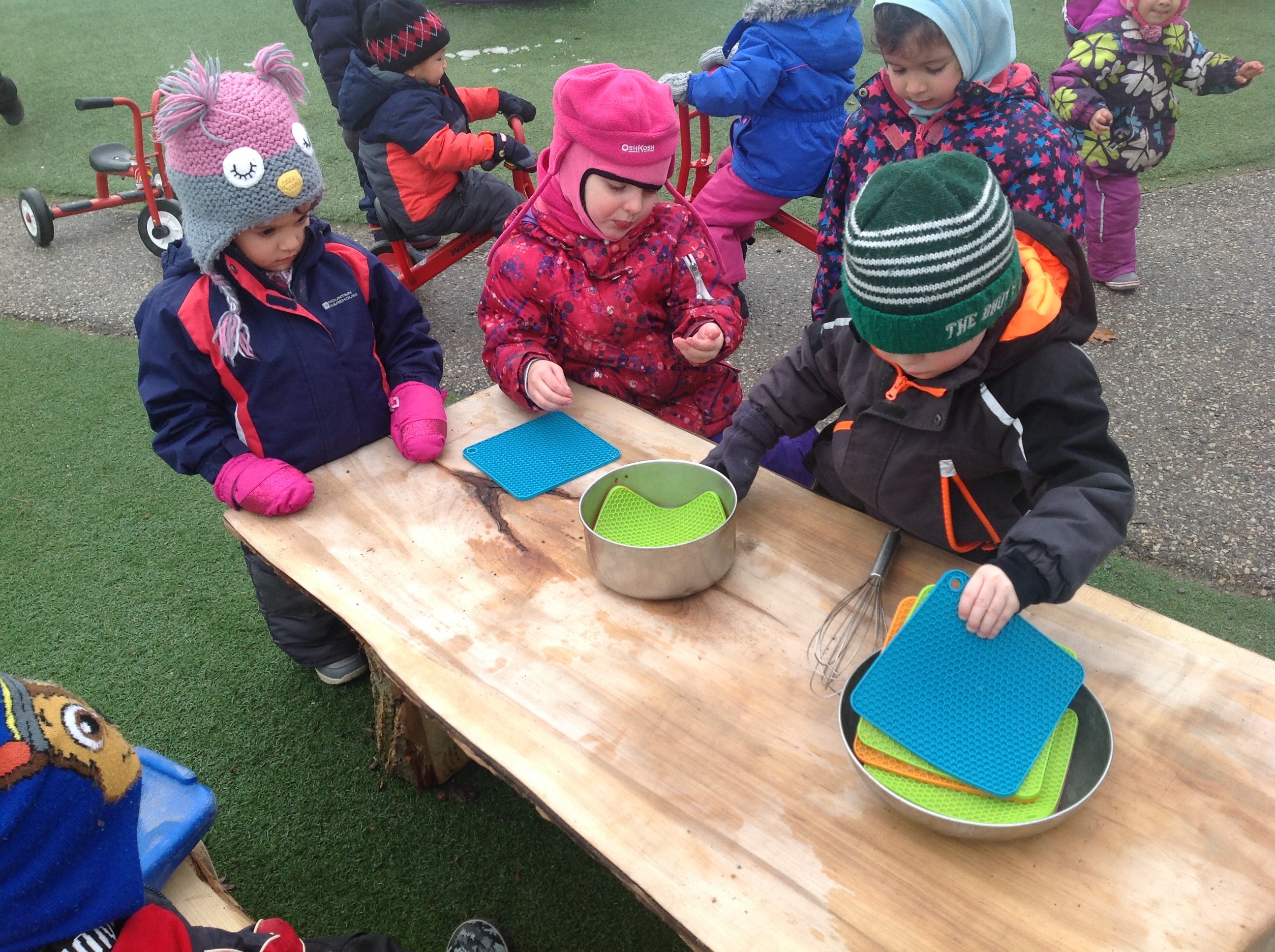 making pancakes outside