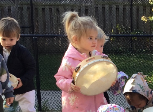 Toddlers playing instruments
